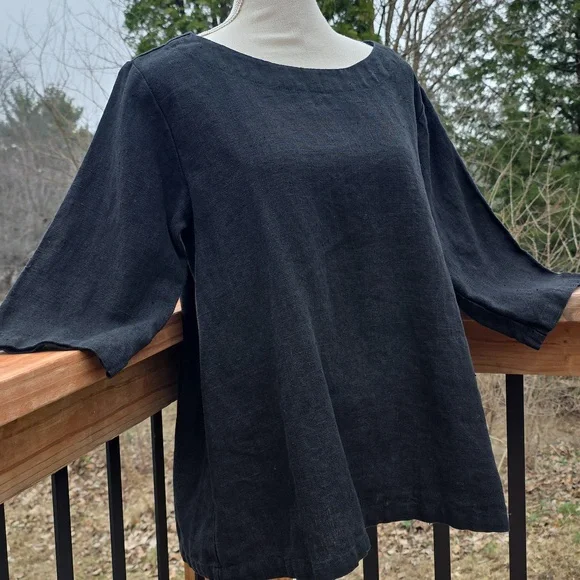 NotPerfectLinen JANUARY loose linen top, Size XL - Picture 2 of 5